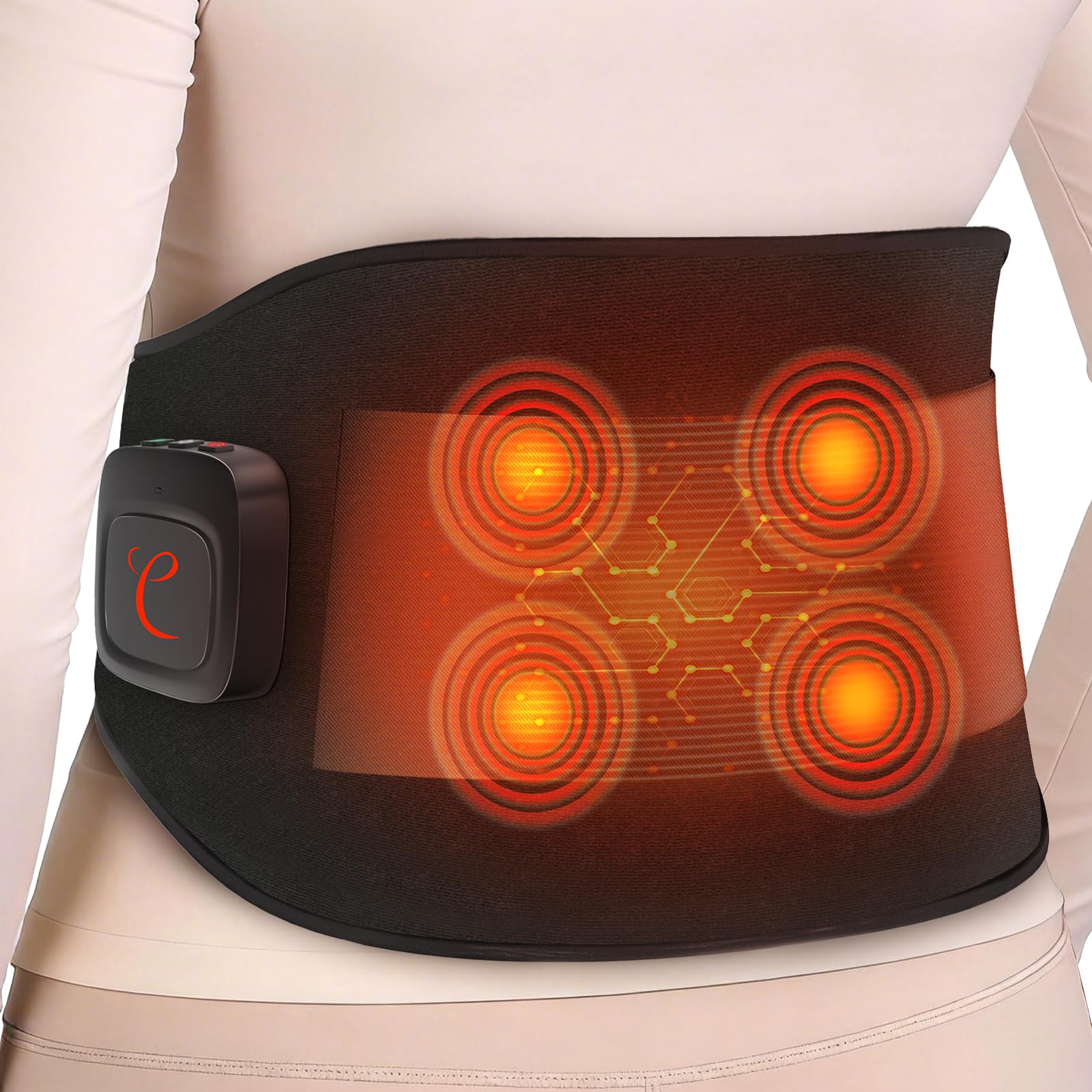Comfytemp Extra Large Cordless Heating Pad with Massager for Back XXL FSA Eligible HSA Portable Rechargeable 2X Larger