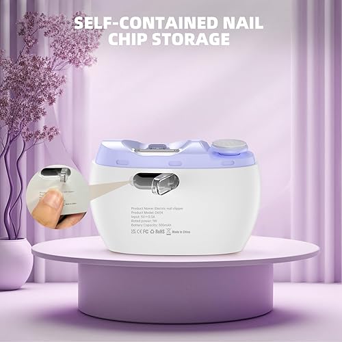 Miniatura 6 de Cortaúñas eléctrico, cortaúñas eléctrico adecuado para niños, adultos y ancianos, cortaúñas automático con 2 velocidades ajustables, cortaúñas con