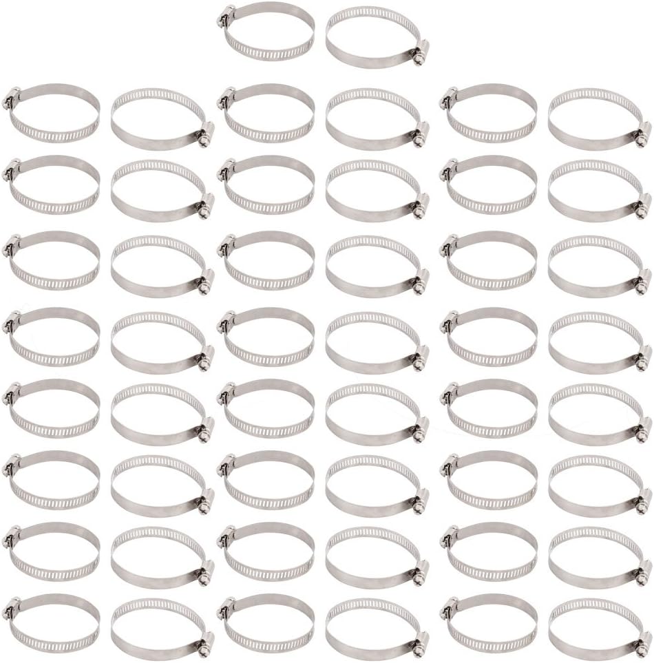 40mm-64mm Adjustable Fastener Range 10mm Width Stainless Steel Worm Gear Hose Clamp 50pcs Model:34as660qo685