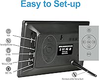 Vista 3 de Reloj digital de 7 pulgadas con atenuación automática, 12 recordatorios de alarma, relojes de demencia para personas mayores con discapacidad visual