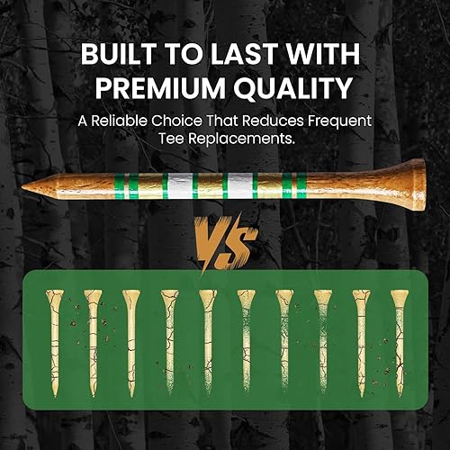 Miniatura 4 de Amy Sport Camisetas de golf de madera de abedul occidental, 5 veces más duraderas, 5 veces más fuertes, paquete de 50 unidades de 1 12 2 34 3 14