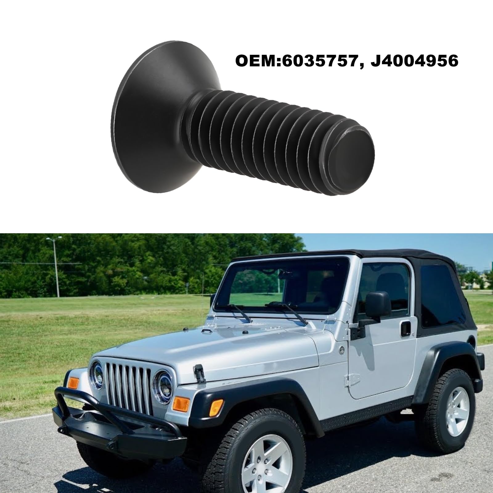 ECSiNG Kit de 20 Tornillos Torx para Bisagra de Parabrisas Y Puerta Trasera (6035757 J4004956) Compatible con Jeep Wrangler CJ7 YJ Y TJ