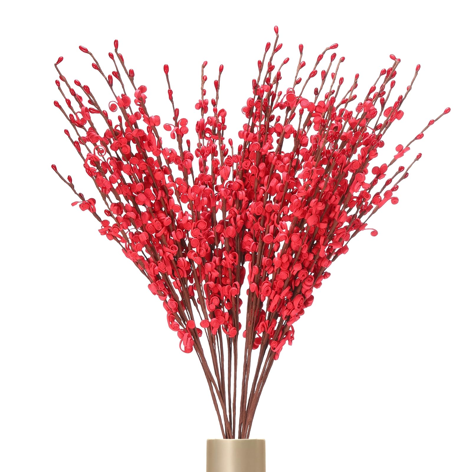 sourcing map 12Pcs Artificial Jasmine Flowers, 22 Inches Long Stems Tall Fake Flower Bouquet Faux Jasmine Plant for DIY Floral Art Arrangements Home Party Hotel Decoration(Red)