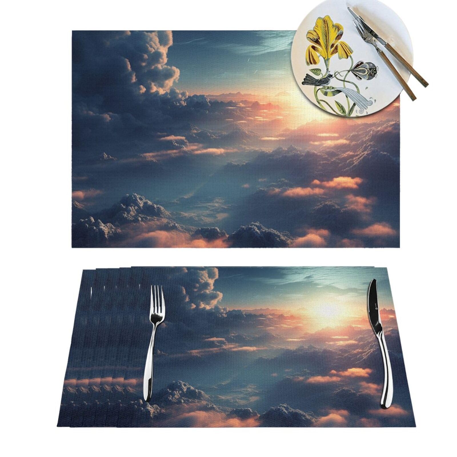 Sets de table tissés anti-taches et protecteurs de chaleur pour repas de famille