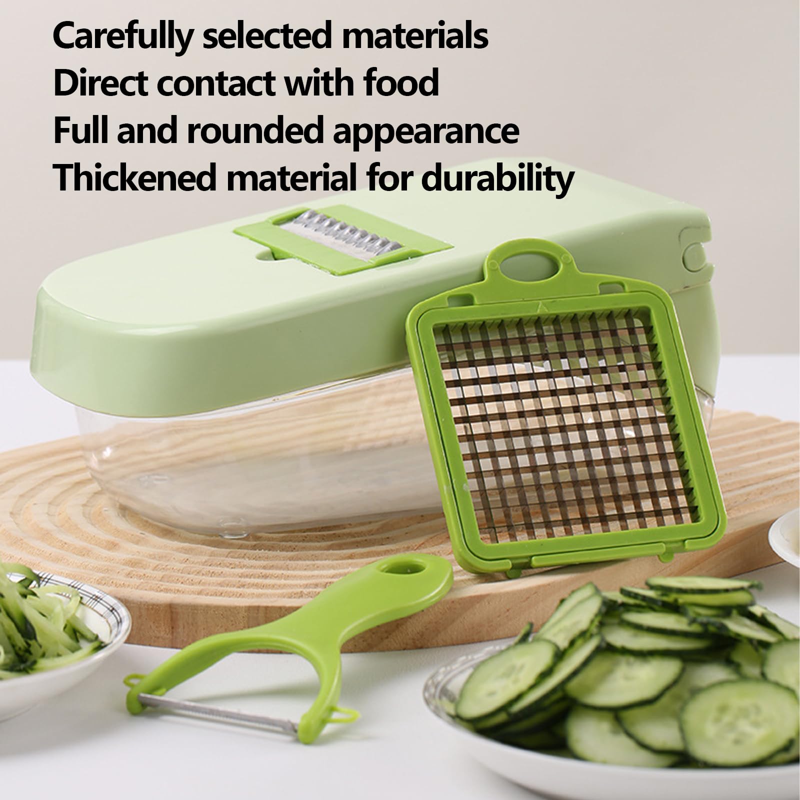 Hopper à légumes multifonctionnels, 17 dans 1, hachoir de légumes de la nourriture Slicer de mandoline avec récipient, pour l'oignon, l'ail, la carotte, la pomme de terre, les fruits