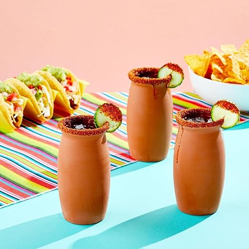 Miniatura 3 de Okuna Outpost Cantaritos - Tazas de arcilla para beber – Tazas de café mexicanas hechas a mano – Versátiles tazas para bebidas calientes y frías –