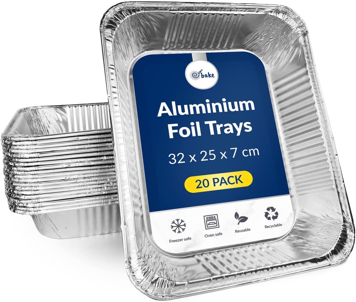 ebake Aluminium Foil Trays with Lids Pack Large Foil Trays with Lids