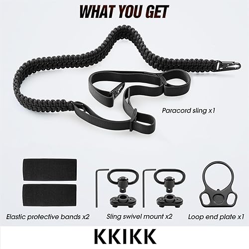 Miniatura 5 de KKIKK Eslinga QD de 2 puntos, correa de paracaídas de dos puntos con correa de longitud de ajuste rápido