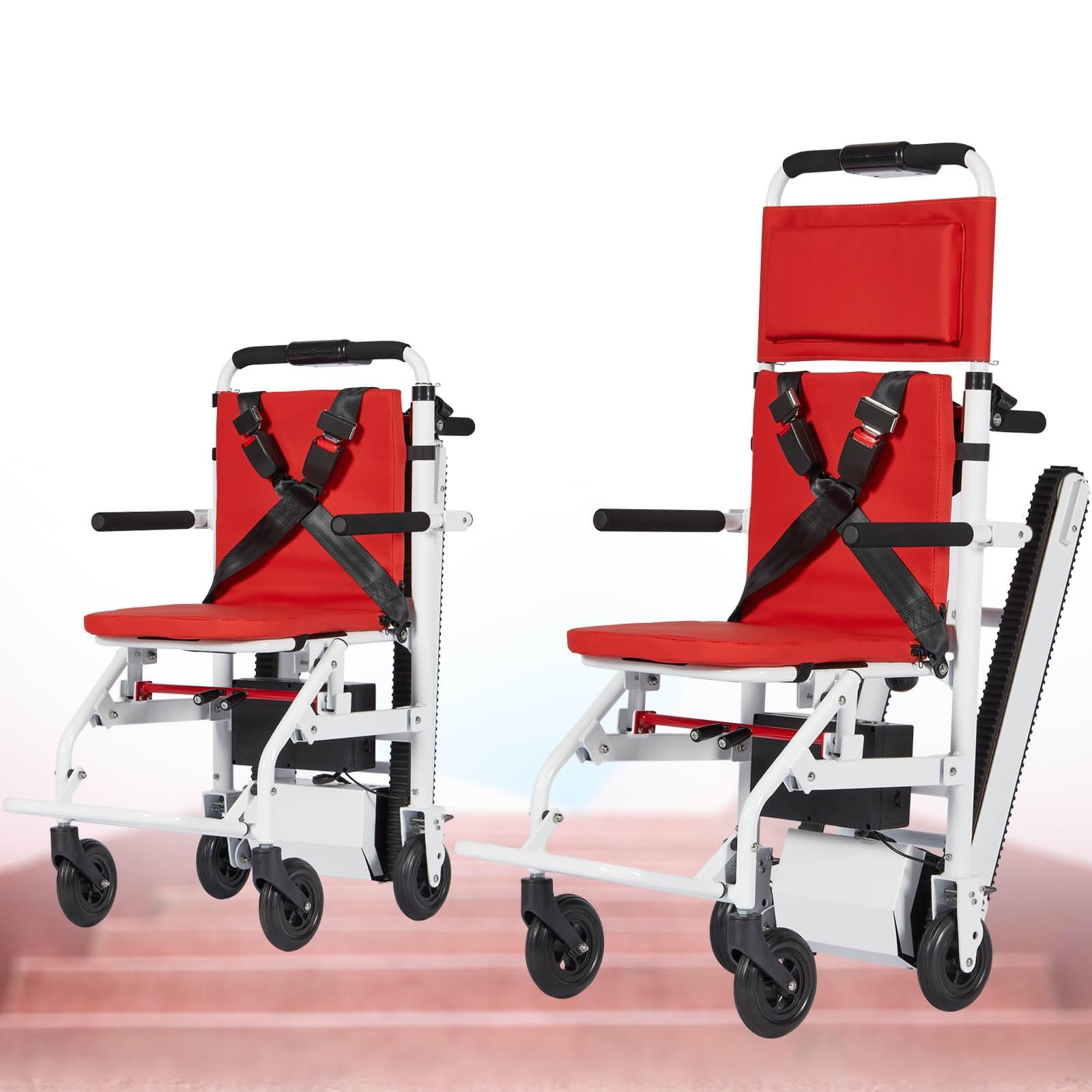 Salvaescaleras Eléctricos,Salvaescaleras Eléctrico Con Orugas,Salvaescaleras Para Personas Mayores,Silla De Ruedas Eléctrica Plegable,Batería De Litio De 13 A,Carga 169 Kg/373 Lbs A