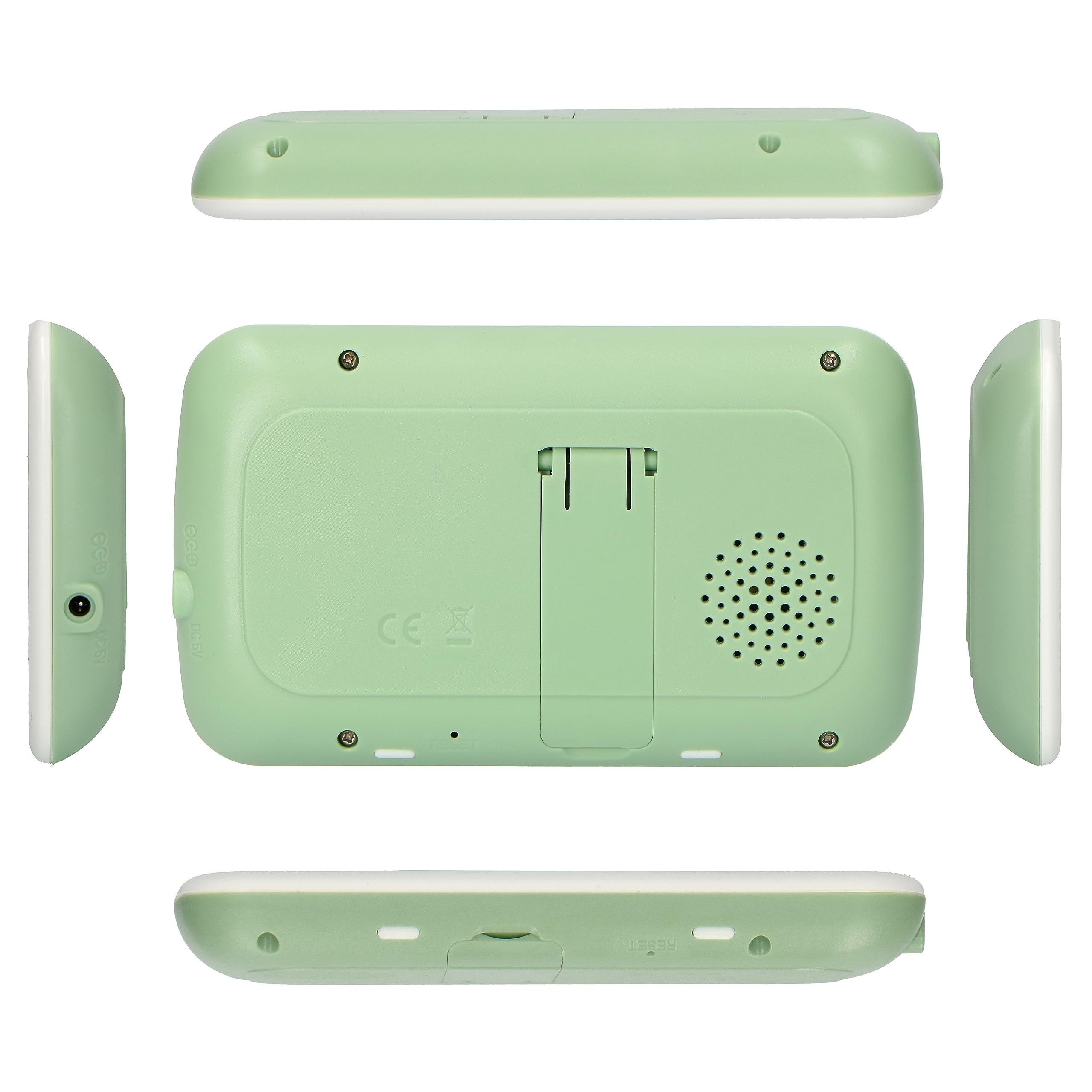 Alecto DVM149GN - Vigilabebés con cámara y Pantalla a Color de 4,3" - Vigilabebés con cámara de vídeo orientable, visión Nocturna, intercomunicación, Alcance de Altura - Blanco/Verde