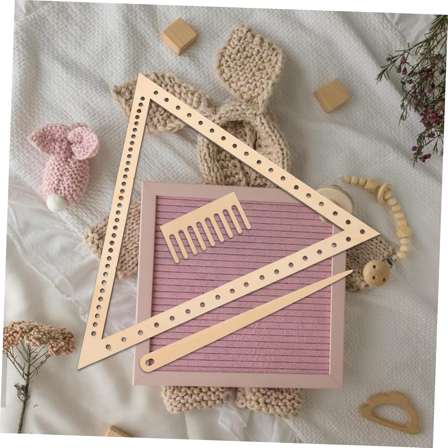 KONTONTY 1set Handcraft Weaving Tool Triangle Weaving Board Crafting Weave Kit for Yarn Projects for Boys and Girls and Adults