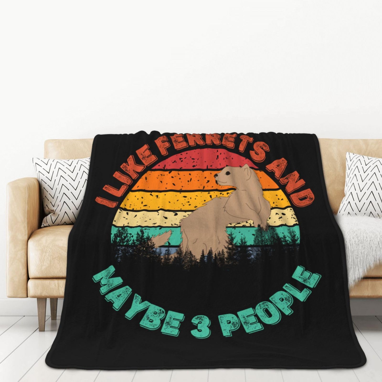 Amazon.com: I Like Ferrets and Maybe 3 People Blanket Super Soft u0026 Warm  Anti-Pilling Printed Double Sided Cloth Plush Flannel Blankets for Bed Sofa  Couch Travel Camping 60x80 Inches : Home u0026