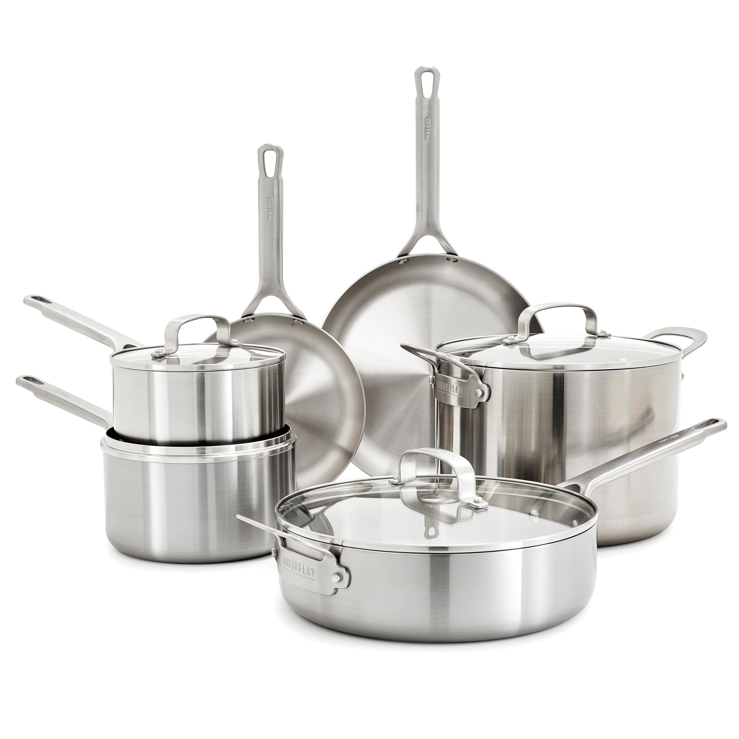 GreenPan x Bobby Flay 10 Piece Stainless Steel Cookware Set