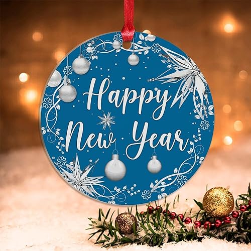 Vista 89 de Christmas Ornament Merry Christmas Y'all Ornament for Christmas Tree Decor Gold Snowflake Ball Wreath Xmas Tree Decorations 3in Acrylic Ornament