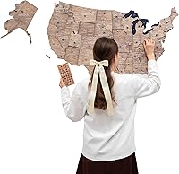 Vista 12 de Enjoy The Wood Mapa de Madera de Estados Unidos Lugares Visitados - Rastreador de Viajes de Mapa 3D de Estados de EE.UU. Decoración de Pared
