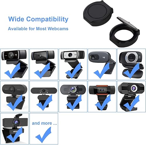 Miniatura 4 de Paquete de 2 fundas universales para cámara web, cubierta de lente de cámara web externa para computadora de escritorio, cubierta de obturador, clip