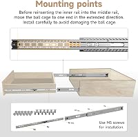 AOLISHENG Teljes Kihúzású Fiók Sín 80 kg Teherbírás 1 Pár 6