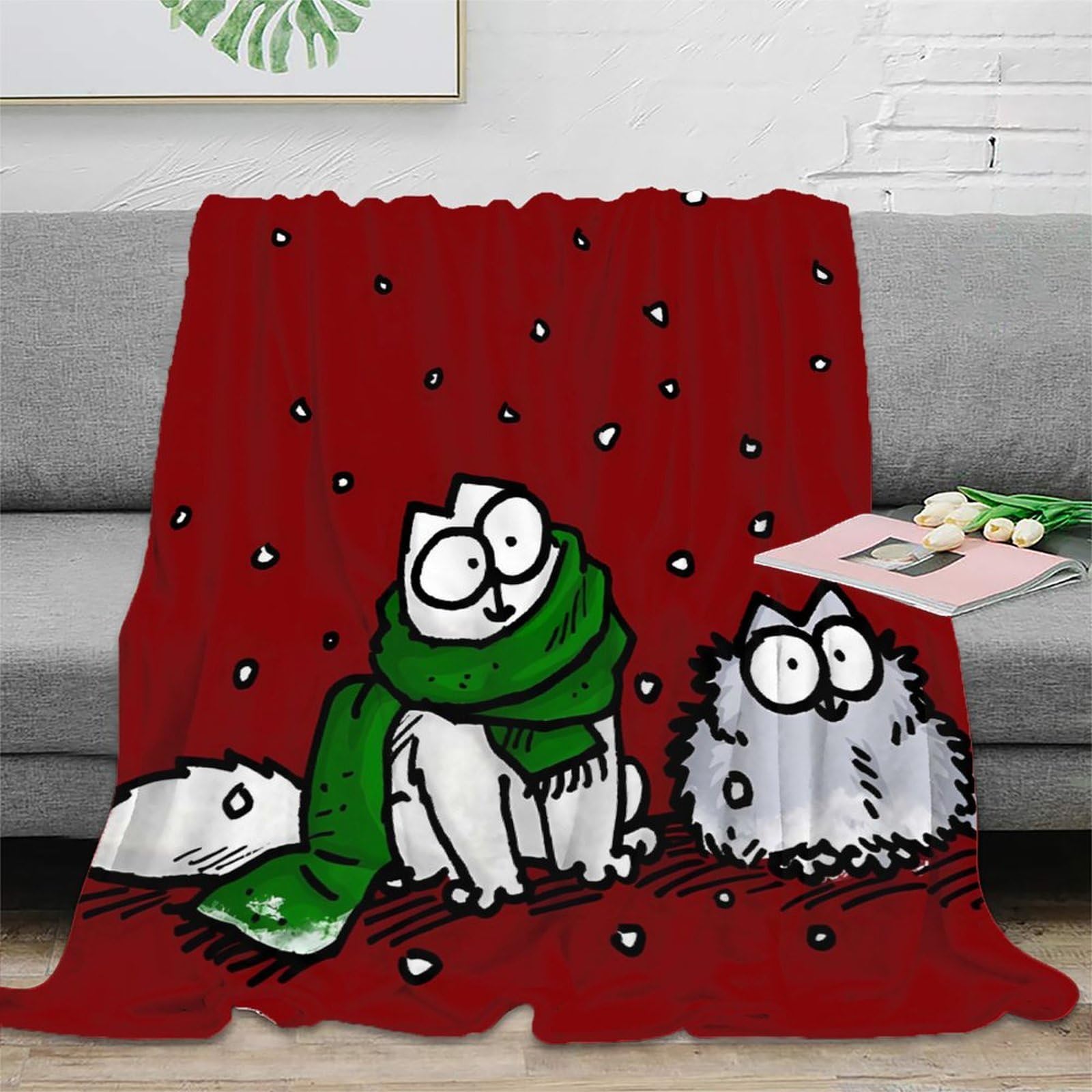 Plaid imprimé chat 3D en microfibre, le cadeau parfait pour propriétaires de chats
