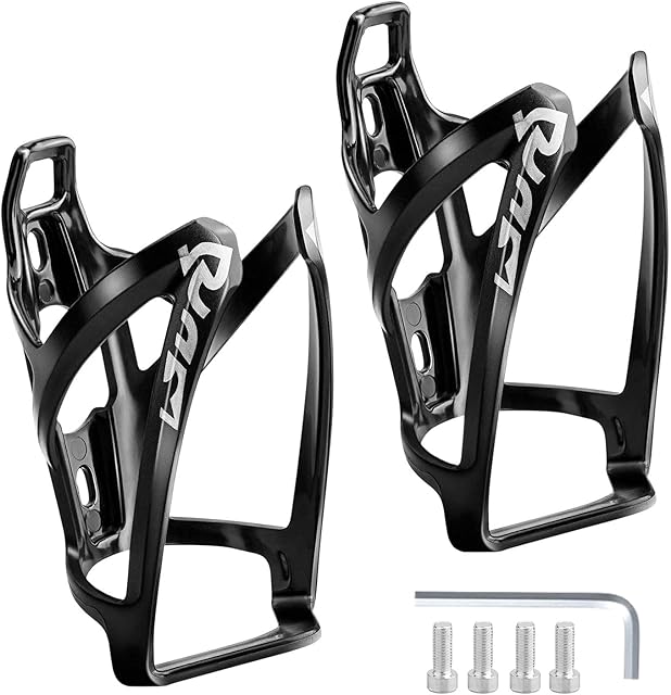ukiaponogo Bike Water Bottle Cage, 2 Pack Lightweight and Strong Bicycle Water Bottle Holder for Outdoor Mountain Cycling with Screws