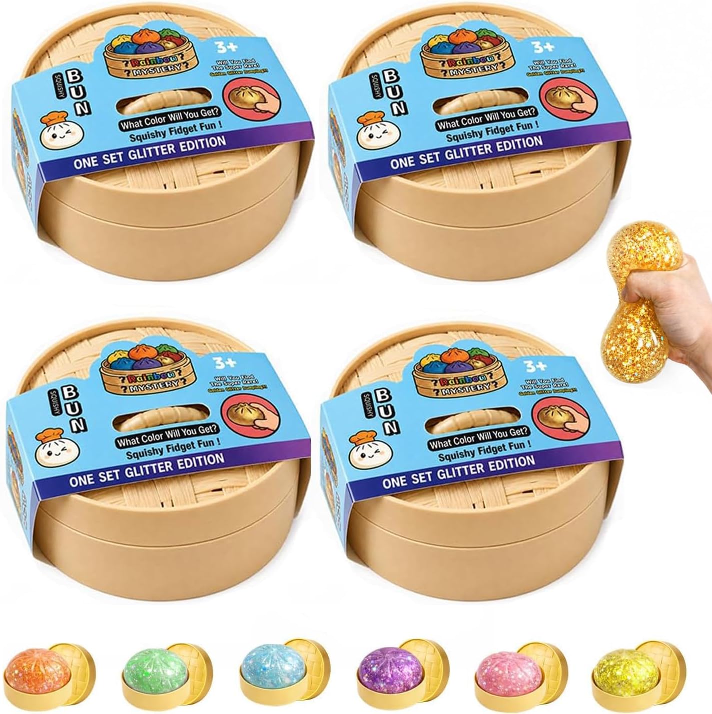 Squeeze Toys 4PCS Mystery Box | Soft Desk Stress Relief for Office Home Relaxation