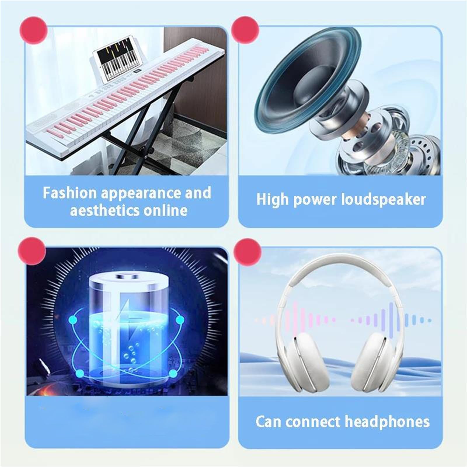 Profesjonalne Pianino Elektroniczne 88 Klawiszy Organy Elektroniczne Dla Początkujących Profesjonalny Przenośny Keyboard Instrumenty Muzyczne(Type3)