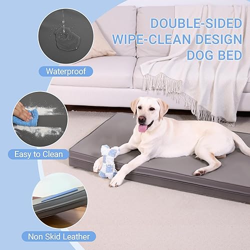 Miniatura 2 de Vonabem Camas impermeables XL para perros de tamaño grande  Almohadilla ortopédica lavable para exteriores, piel duradera, antideslizante, 41 x 27