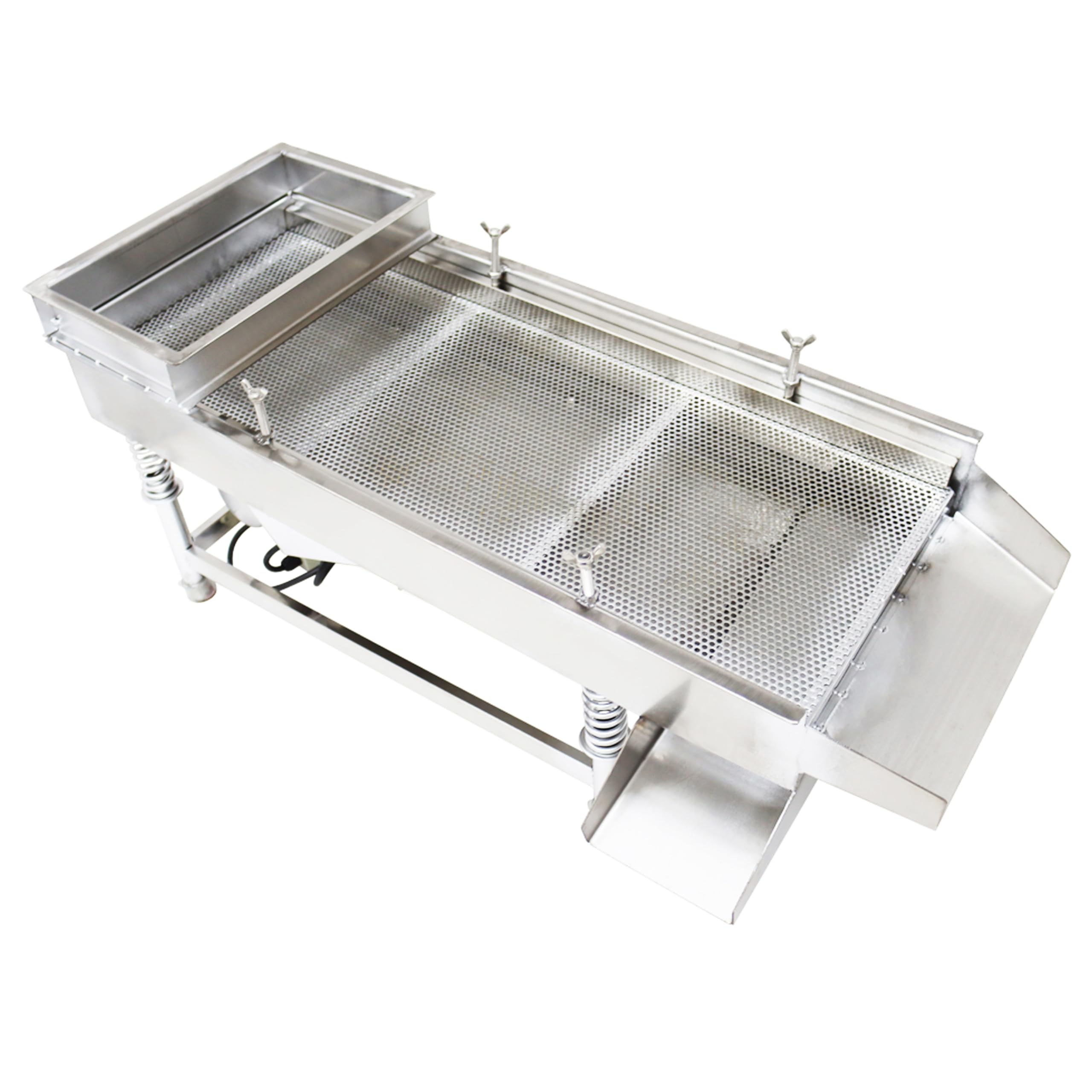 LGXEnzhuo 110V Stainless Steel Linear Vibrating Screen Round mesh 6mm 80W