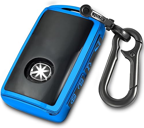 Miniatura 1 de Kirsnda Funda para llavero Mazda con llavero, carcasa de TPU suave, 4 botones para Mazda 3, para Mazda CX-5, CX-30, CX-9 (azul)