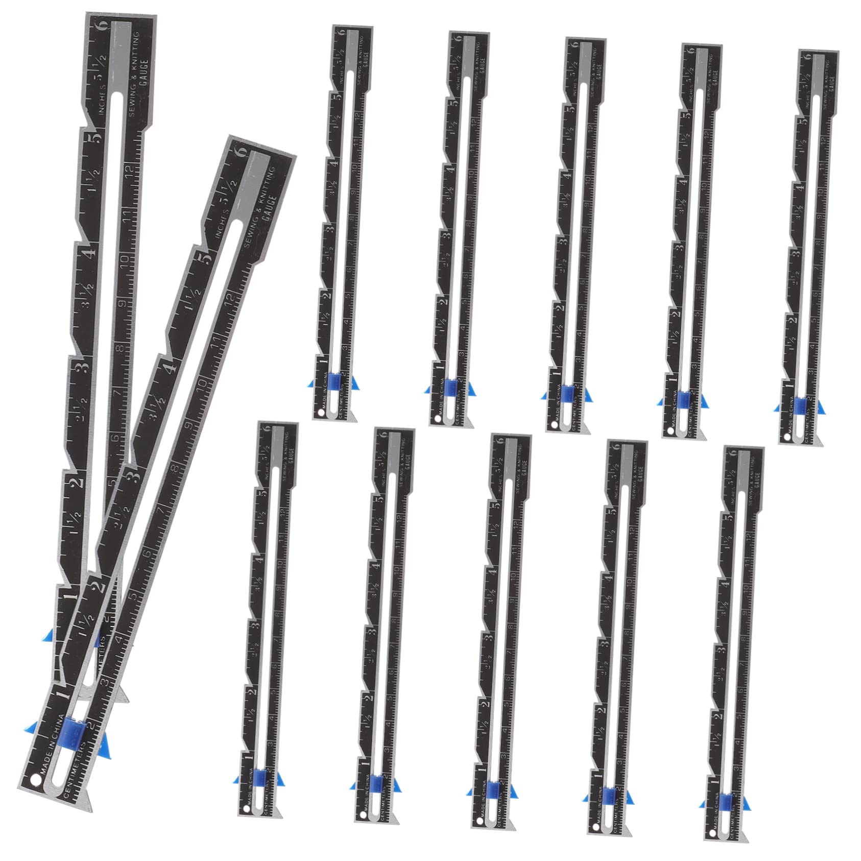 3 Set Di Righelli Per Cucito E Quilting Con Pulsante Scorrevole in Metallo Per Misurazioni Accurate 12 Pezzi * 3
