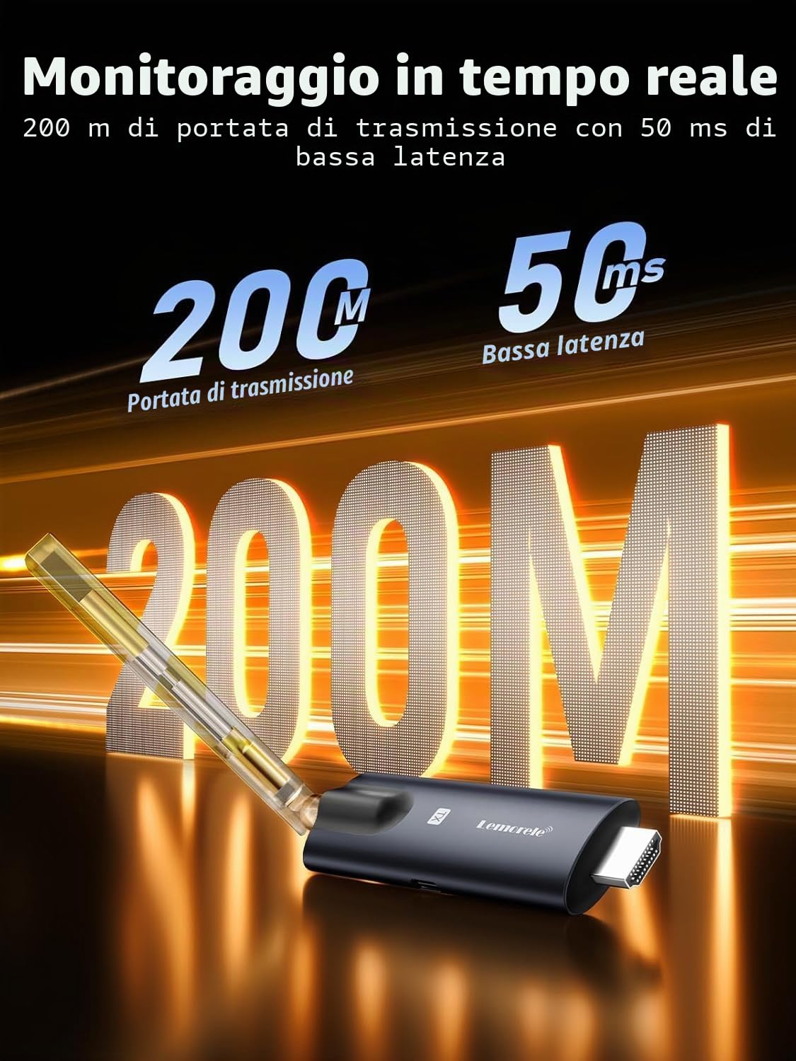 Émetteur et récepteur HDMI sans Fil Lemorele 1080P 1 TX pour 4 RX, Streaming vidéo pour PC, caméra, décodeur TV vers HDTV, Moniteur et projecteur