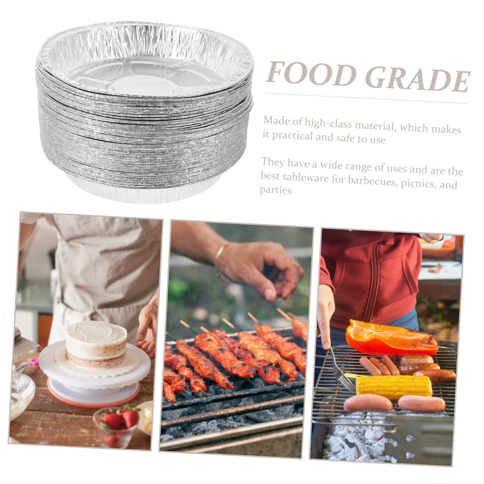 Einweg Backform aus Aluminiumfolie für Kochen und Bbq Große Kapazität Multifunktional Aluminiumfolien Backformen 40 Stück 500ml Geeignet