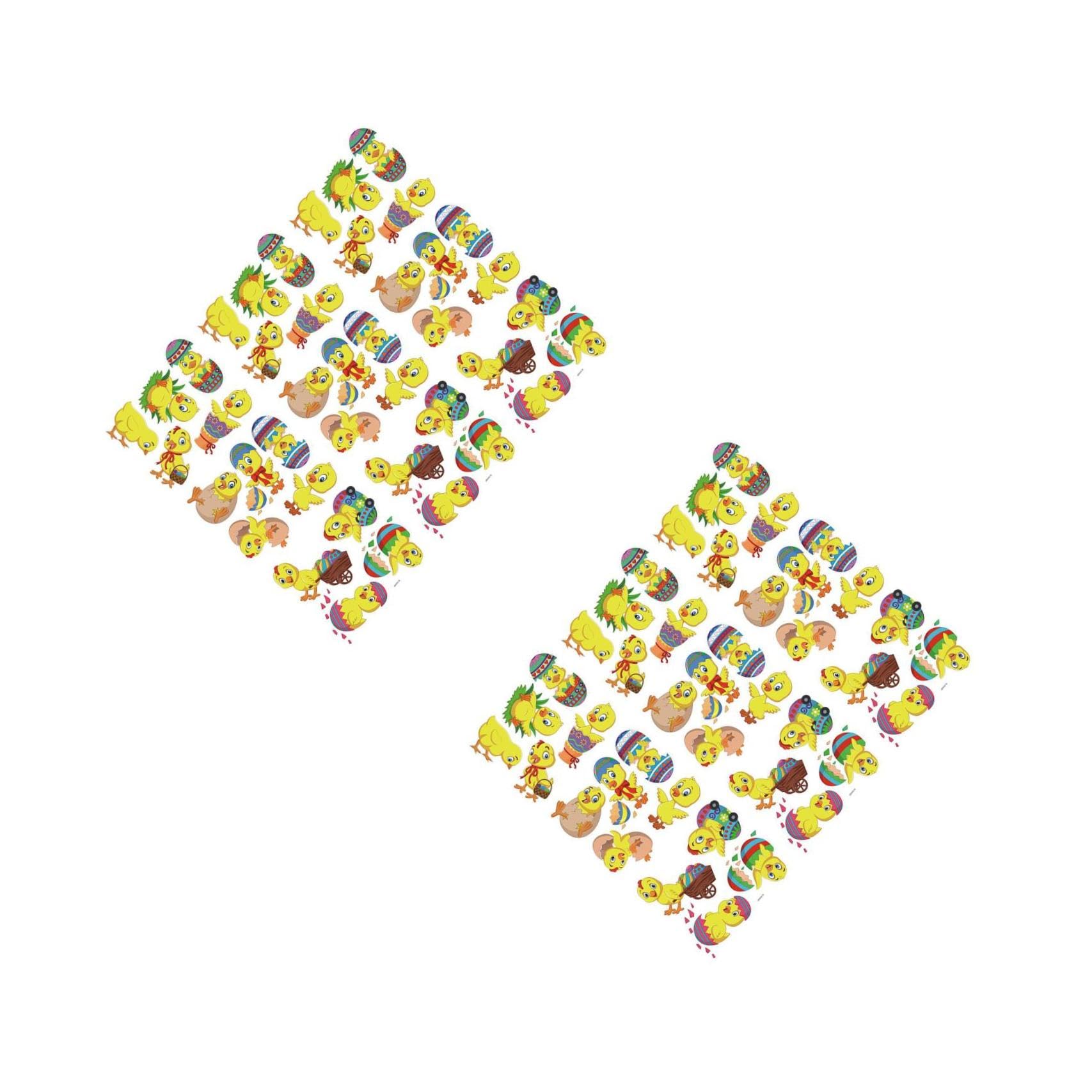 Décoration murale Pâques poussins colorés pour chambre enfant