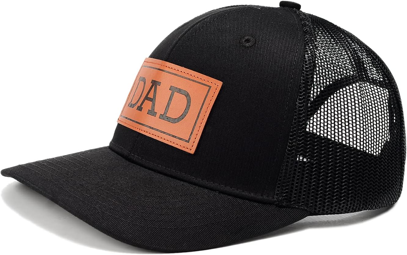 PAUPPY Dad Hat Gifts for Father's Day,New Grandpa Gifts Mesh Trucker Hat Golf Hat Leather Patch Hat for New Dad Baseball Caps - Image 2