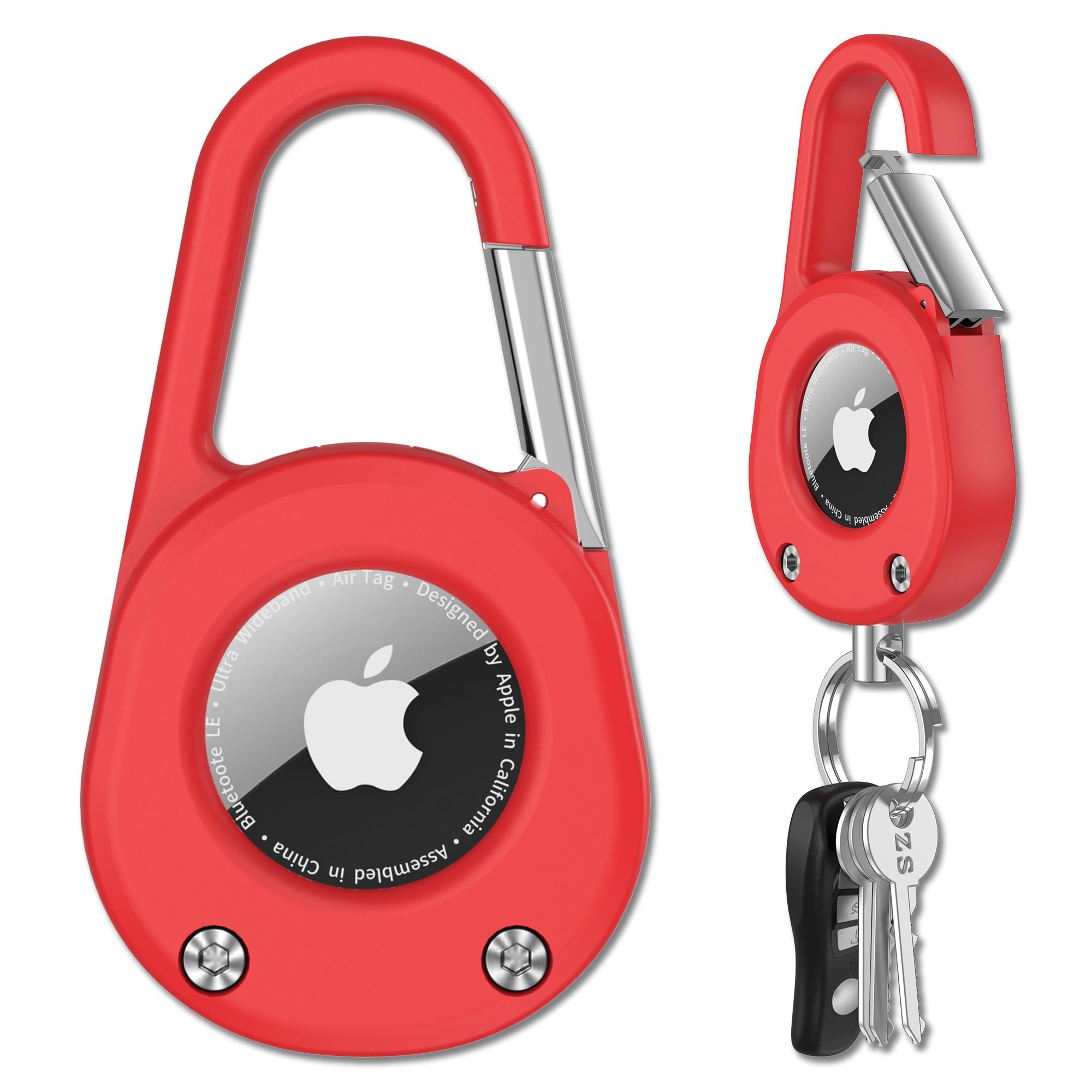 SCALLOP for AirTag (1st & 2nd Gen) Keychain with Carabiner,Thick Hard PC Air Tag Holder,IPX8 Waterproof,Secure Lock
