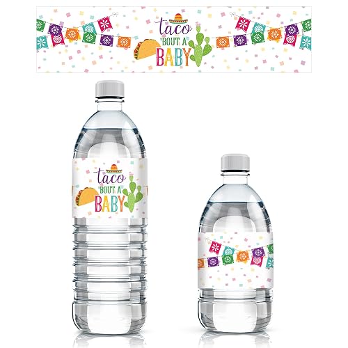Taco Bout a Baby Fiesta Water Bottle Labels, 20 Count