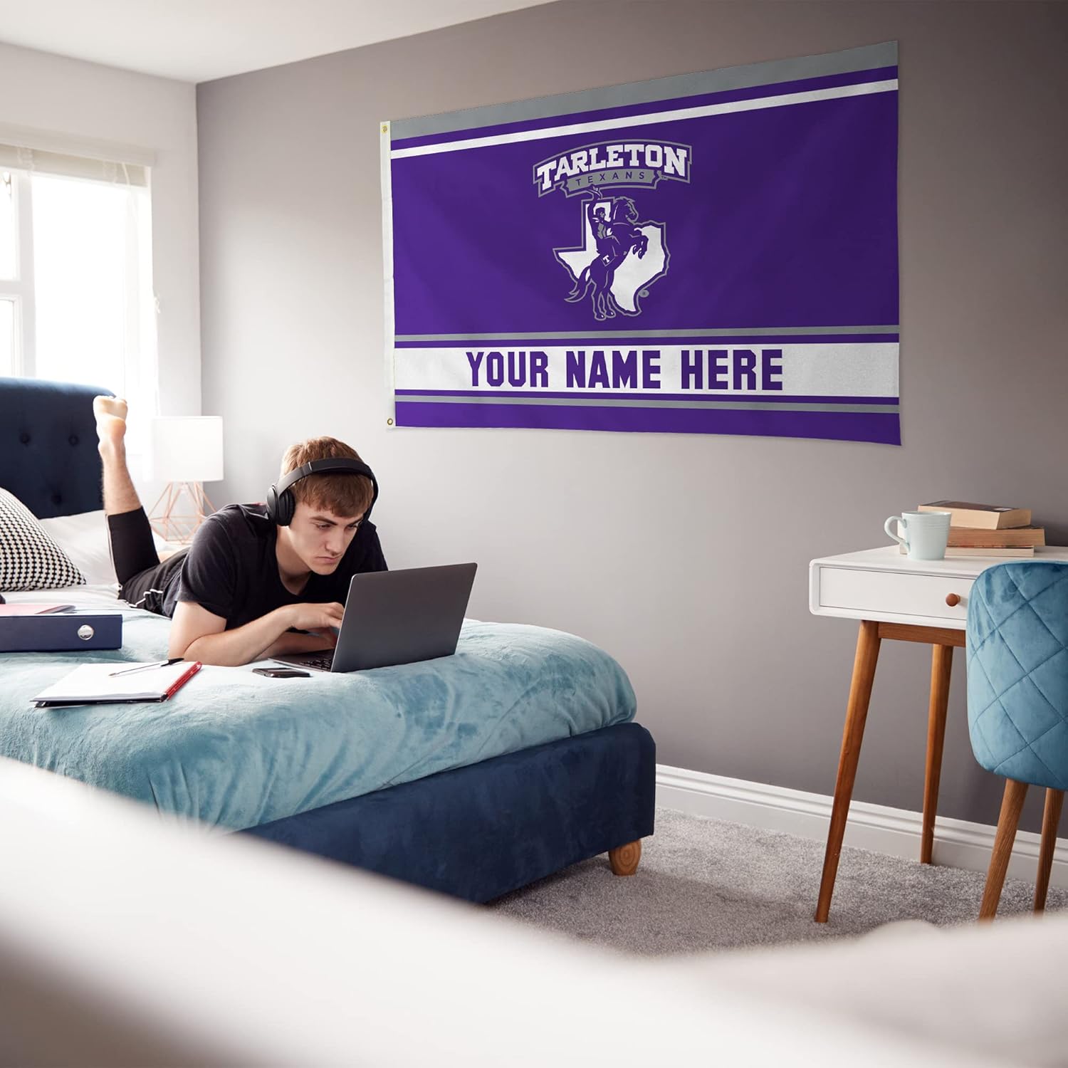 Rico Industries NCAA Tarleton State Texans Personalized - Custom 3' x 5' Banner Flag - Made in The USA - Indoor or Outdoor Décor