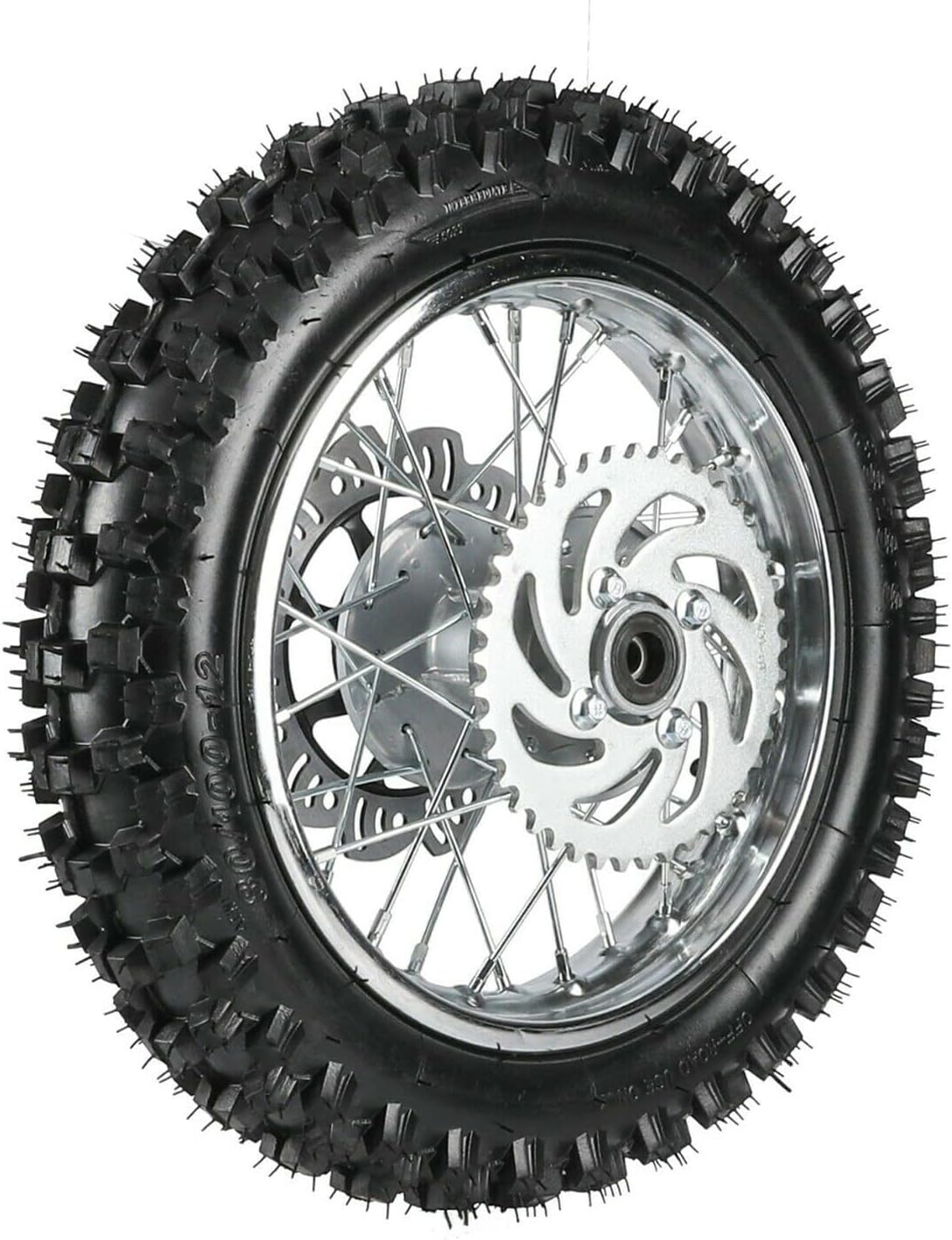 80/100-12 Rear Wheel Tire Rim w/Brake Aseembly for Dirt Pit Quad Bike 110cc 125cc SDG SSR