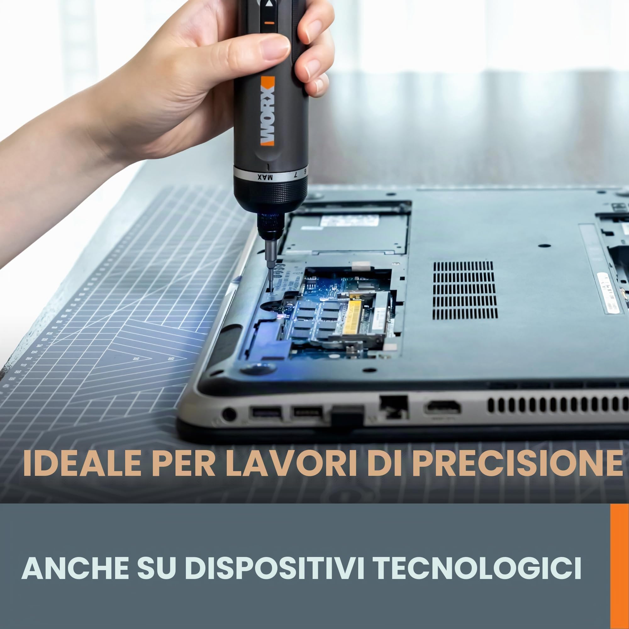 WORX Kit di accessori WX242L con cacciavite al litio da 4 V, 30 pezzi