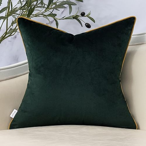 Miniatura 2 de Yangest - Funda de cojín cuadrada de terciopelo ondulado, moderna, con cremallera, para sofá, dormitorio, sala de estar, silla, verde, 18 x 18