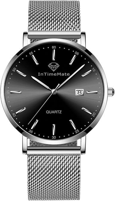 Mens Black Watch for Men Minimalist Ultra Thin Men Watches Casual Easy Read Analog Luminous Reloj De Hombre