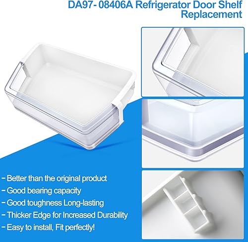 Miniatura 5 de (2 unidades) DA97-08406A actualizado, DA97-08406BC, repuesto de estante derecho para puerta Samsung RF4287HARSRF4289, repuesto de estante de