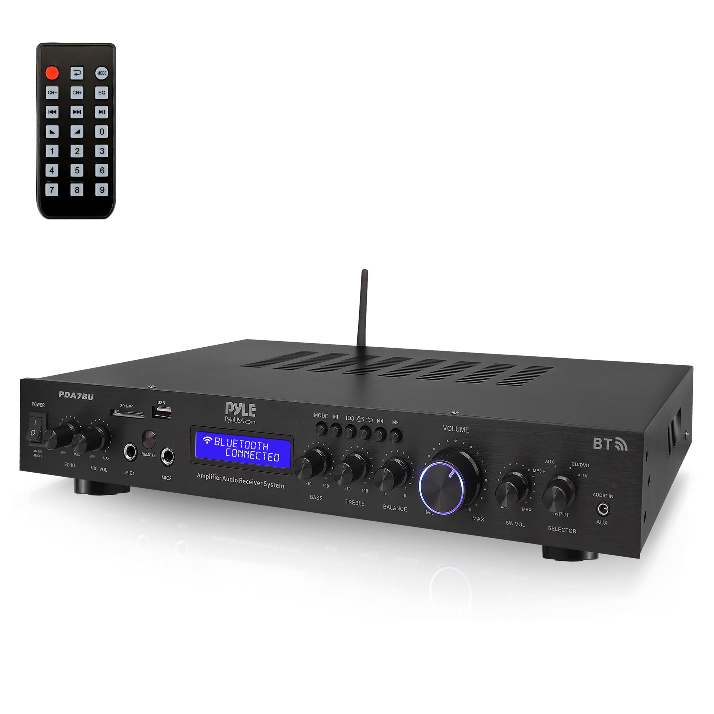 PyleUsa Home Audio Amplifier Home Theater Power Stereo Receiver, Surround Sound, PDA7BUEU, EU-Modell