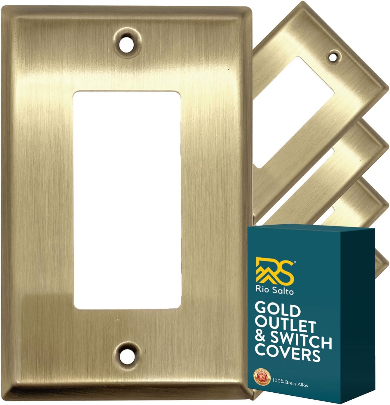 Rio Salto BRASS Antique Metal Gold Rocker Decora 1-Gang MIDSIZE Light ...