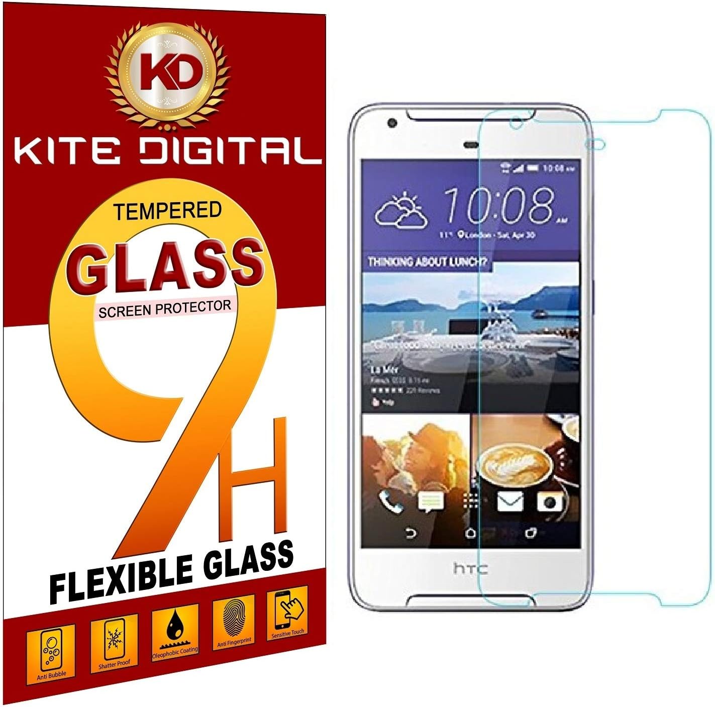 Kite Digital HTC Desire 628 Premium Tempered Glass Screen Protector Slim 9H Hardness 2.5D