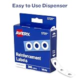 AVERY Products- Hole Reinforcements, 1/4" Diameter, White, 200/Pack- Sold As 1 Pack- Repairs & Strengthens Drilled Holes- Will Not Tear Or Tear - Comes In A Convenient Dispenser Pack- Autoades – view 5