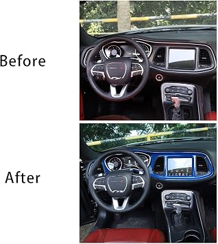 Voodonala for Challenger Center Consoles Dash Board Dashboard Instrument Protecter Cover Trim Garnish for 2015-2026+ Dodge Challenger Interior Accessories ABS Blue, 4pcs