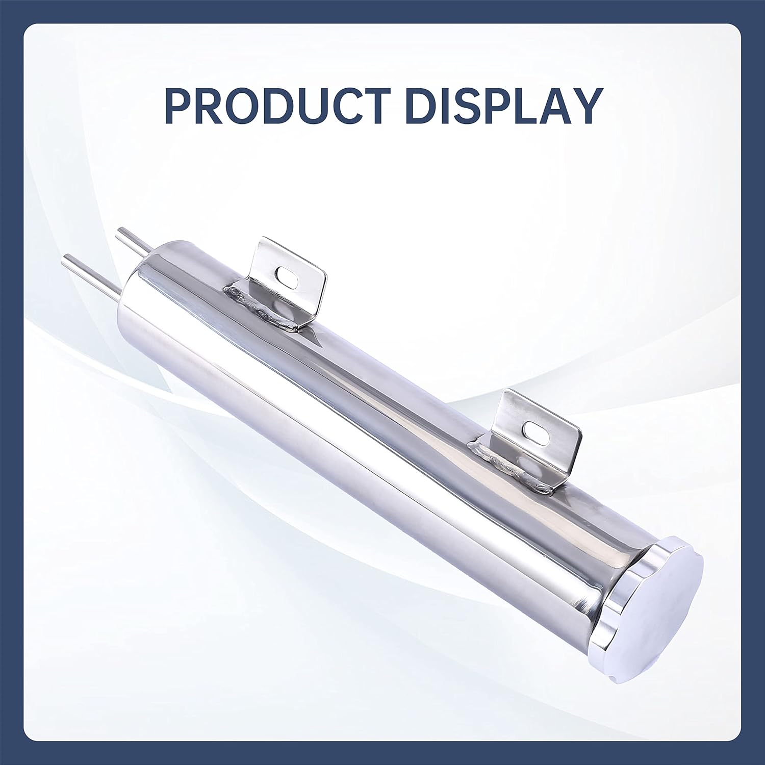 2 x 10 Inches Universal Radiator Coolant Overflow Puke Tank Bottle Catch Can Polished Stainless Steel with Twist Cap 12 Ounces