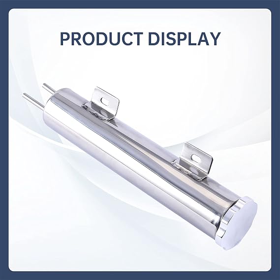 2 x 10 Inches Universal Radiator Coolant Overflow Puke Tank Bottle Catch Can Polished Stainless Steel with Twist Cap 12 Ounces
