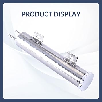 2 x 10 Inches Universal Radiator Coolant Overflow Puke Tank Bottle Catch Can Polished Stainless Steel with Twist Cap 12 Ounces
