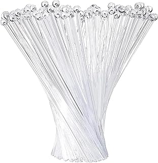 YelaJoy 100 Pieces Ball Head Stirrer Disposible Plastic Round Top Crystal Swizzle Sticks